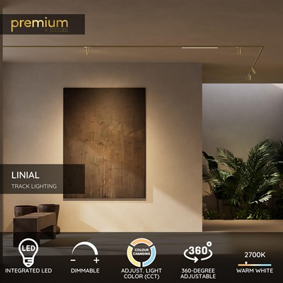 Lucide Premium LINIAL BIX - 1-circuit lighting system/ smart rail lighting - Smart - 48V - 1xLED -Champagne